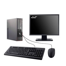PC Fujitsu E700 E90+ SFF Ecran 22" Intel I3-2100 RAM 8Go SSD 1To Wifi W11