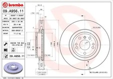 2x Bremsscheibe innenbel&uuml;ftet 09.A956.11 BREMBO f&uuml;r MERCEDES-BENZ M-KLASSE GLE