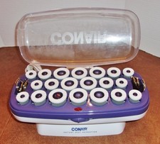 Conair Hot Rollers Instant Heat Hairsetter CHV21 Flocked 3 Size Curlers 18 Clips