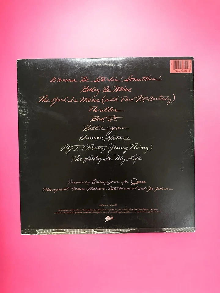Michael Jackson Thriller Lp Vinyl OG 1982 1st Press MISPRINT RARE VG QE 38112 - Image 4 of 4