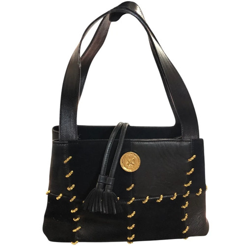 Salvatore Ferragamo Patchwork Handbag 214766 Black Leather Suede