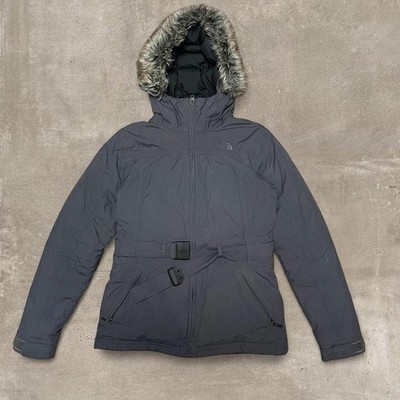 The North Face Blue HyVent Greenland Jacket Women s Med Faux Fur Hood Goose Down