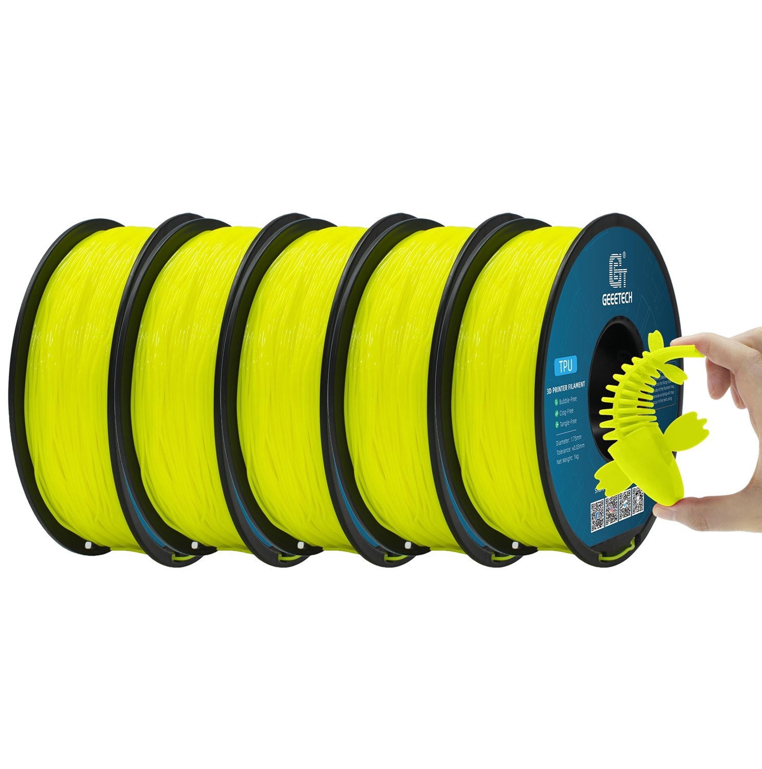 5kg GEEETECH 1,75mm TPU 3D Drucker Filament 1 kg/rolle 95A Flexibel TPU Filament