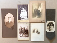 Six Vintage Photographs, Sepia Tone, Cabinet Card, Children