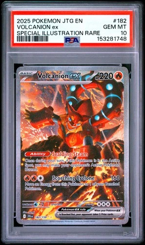 2025 POKEMON JTG EN-JOURNEY TOGETHER #182 VOLCANION EX PSA 10