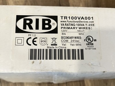 Functional Devices TR100VA001 Transformer 100VA 120-24V single hub