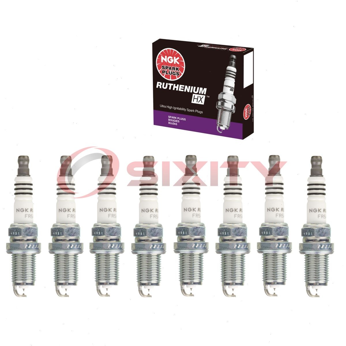 8 pcs NGK Ruthenium HX Spark Plugs for 1998-2009 Jaguar XJ8 4.0L 4.2L V8 - bk