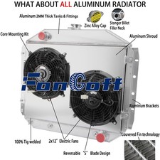 4rows Radiatorshroud Fan For 66-79 Ford F100 F150 F250 F350 Chevy Engine Cc833