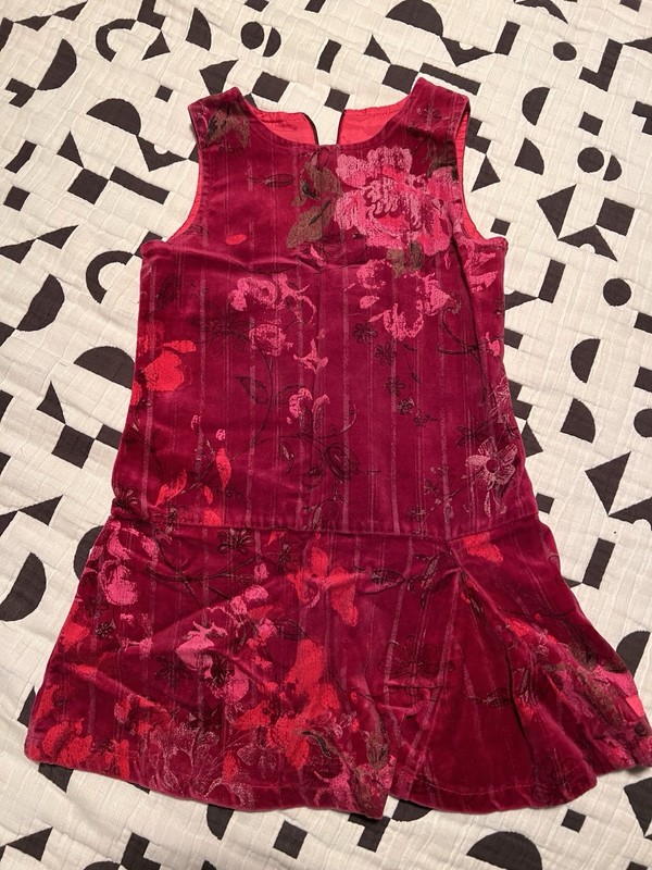 KENZO KIDS Short-Sleeved Velour Dress Size 4 Pink Floral