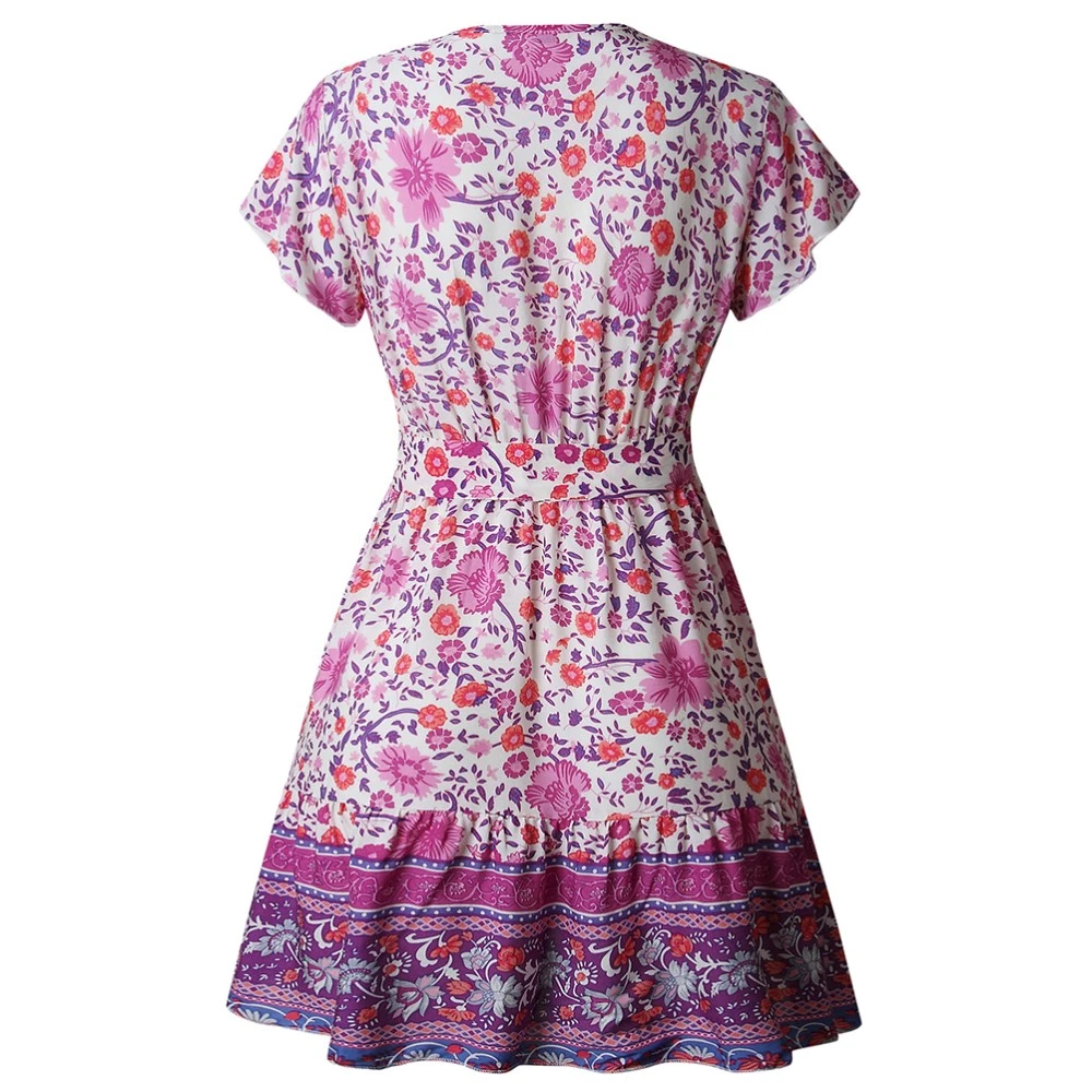 VETEMENTS Abito estivo moda gonna stampa fiori donna abito con spalline creativo colletto a V