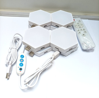 Gaming LED Panel 8-TLg. Wandleuchte Sechseck Beleuchtung Musik Licht Hexagonal