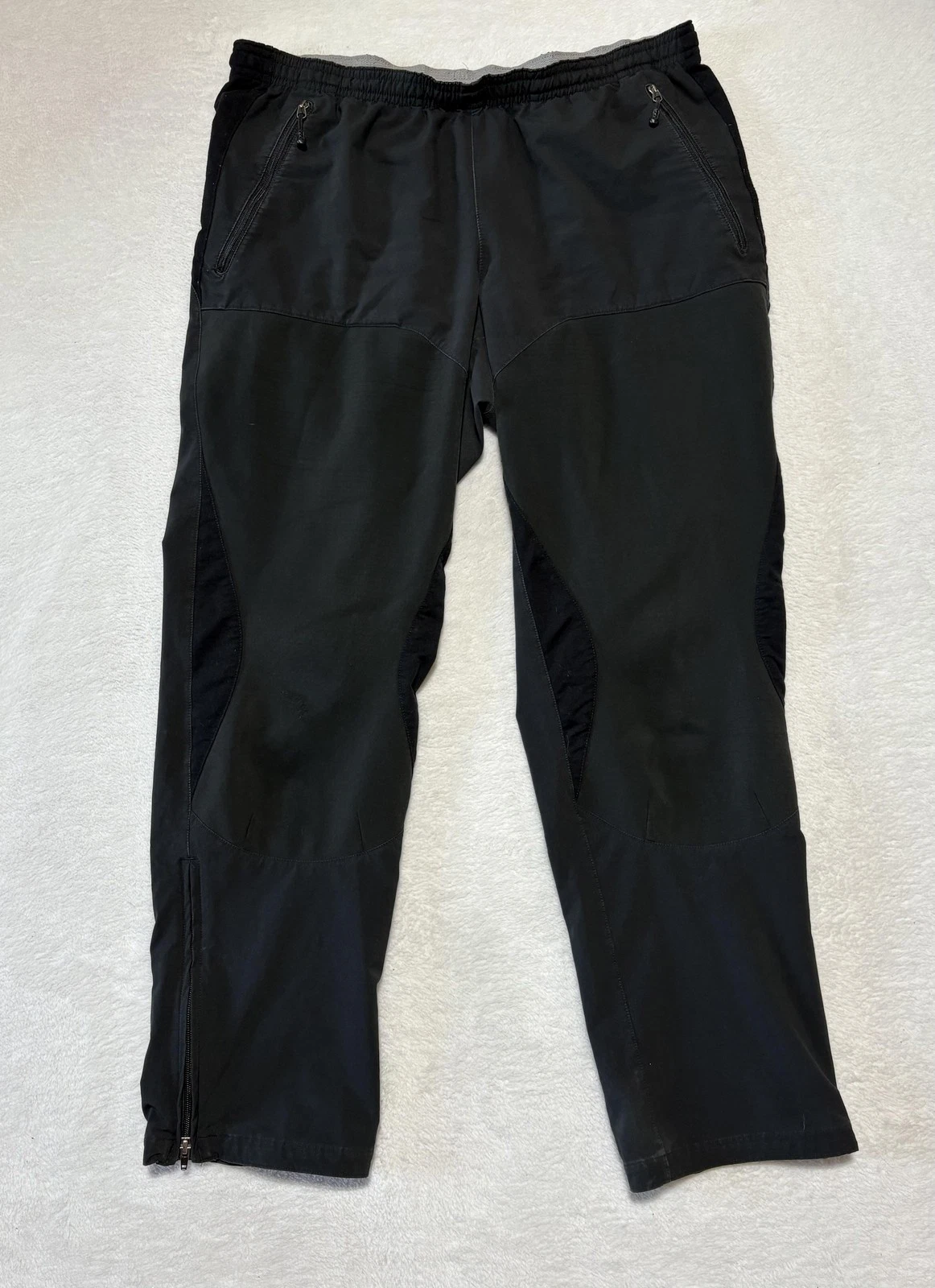 Patagonia Pants Womens Large Black Softshell Stretch Fleece Lined Hiking Zip Hem