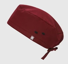 Figs Unisex Modern Scrub Cap with Buttonholes in Maroon One Size NWT