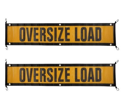Mytee Products 2 Pack 12''x60'' Oversize Load Sign for 12'' x 60'', Yellow-Black