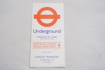 1978 Nr. 1 London Transport Underground Map Diagram of Lines Ref 10.77 sehr guter Zustand 