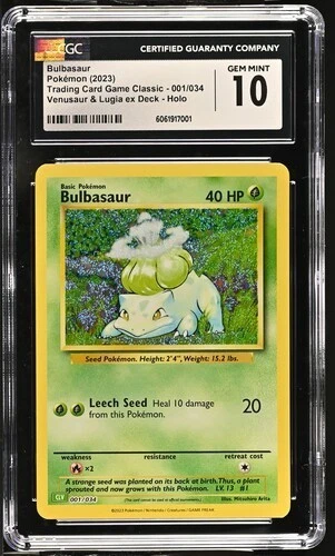 Pokémon Bulbasaur 2023 Trading Card Game Classic 001/034 Holo CGC 10