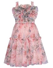NEW Bonnie Jean Girls Size 16 "BLUSH FLORAL" Ruffle Rosette Bodice Dress NWT