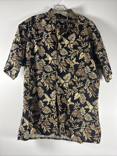 Vintage Pierre Cardin Men's Hawaiian Shirt Size L Tropical 100% Cotton