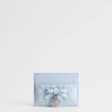 Dior Lady Card Wallet Eisblau Kanage Lammlede...