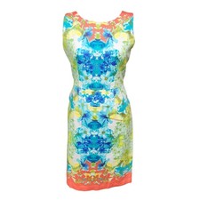  Nine West Women’s Sleeveless Floral Dress Size 4 – Bright Watercolor Print