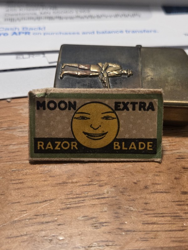 Vintage NOS Moon-Extra Single Edge Razor Blades, Stainless Steel, Men Face