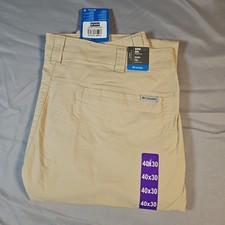 Columbia Men  s Straight Leg Active Fit Pant Ancient Fossil Tan Size 40x30 NWT