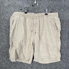 Taylor Stitch Shorts Mens Large Beige Apres Hemp Elastic Waist Drawstring Logo