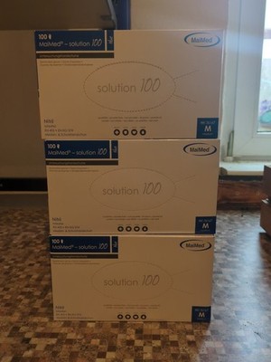 MaiMed Solution 100 Nitril-Einmal Handschuhe 3x100  = 300 Stück Grösse M