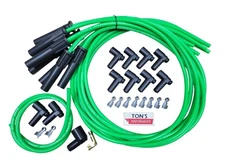 Ton's 180* 8mm Hot Lime Spark Plug Wires Universal Chevy GM HEI distributor
