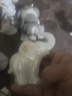 Small White Fenton Elephant Art Glass Irredesent Figurine