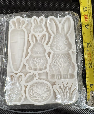 Bunny Cabbage Carrot Grass Silicone Mold Mould Craft Clay Epoxy fondant cake