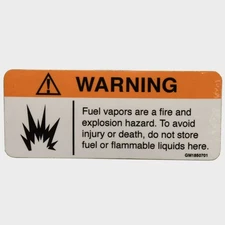 Tracker Boat Warning Decal Sticker 202428 | Fuel Vapor Hazard