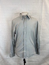 Yves Saint Laurent Men's Gray Solid Cotton Dress Shirt M 295