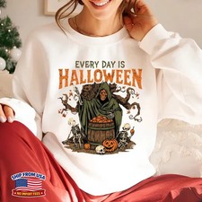 Every Day Is Halloween Sweatshirt Spooky Fall Goth Witchy Top
