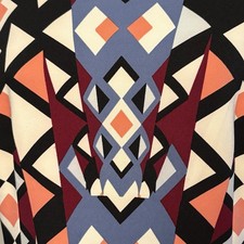 Talbots Midi/Knee Geometric Print Lined Sheath Dress Size 12 Office Stretchy EUC