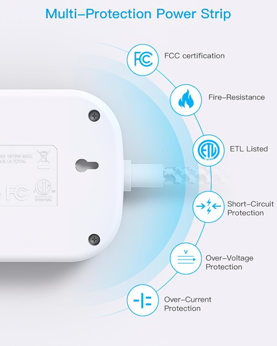 Cruise Essentials 2025,One Beat Travel Power Strip with USB C,Flat Plug Extensio - Picture 7 of 12