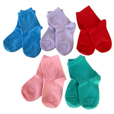 Hanna Andersson Soft Girls 5-Pack Crew Socks. Size 5/7, 12-24 Months.