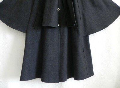 Mario De Pinto Coat Poncho Style Sleeve Wool Blend Gray Scarf