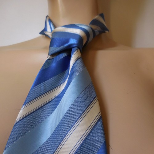 Tie Polyester Blue Collection Vintage Fashion Woman Man Handmade N8547 - Picture 12 of 12