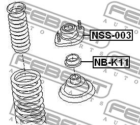 FEBEST NB-K11 Rolllager, Federbeinhalter Halterung für NISSAN - Bild 2 von 2