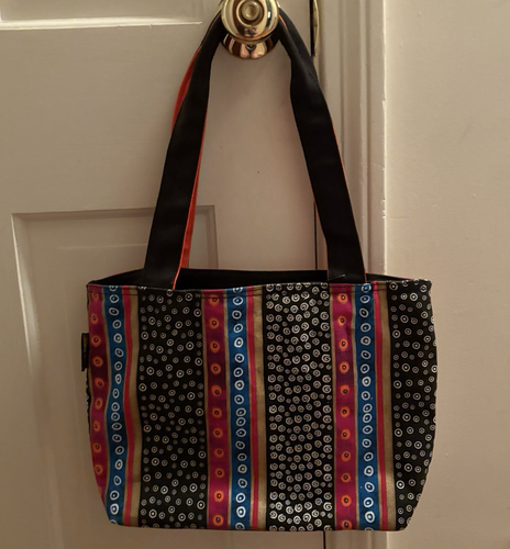 LAUREL BURCH Colorful Cat Purse Canvas Tote Shoulder Bag Lightweight Beaded - Picture 2 of 10
