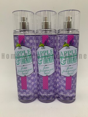 Bath & Body Works Apple Blossom Lavender Fragrance Mist Full Size S/3 #191B
