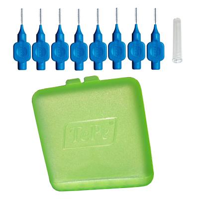 TePe Interdentalbürsten blau 0,6  Reise SET mit Reiseetui Hygienebox Urlaub NEU