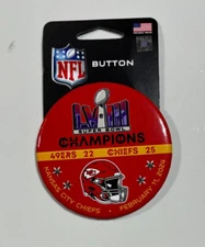 KANSAS CITY CHIEFS SUPER BOWL LVIII CHAMPIONS NFL FOOTBALL PINBACK/BUTTON NEW
