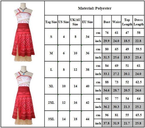 UK Moana 2 Dresses Costume Fancy Dress Cosplay Party for Kids Girls Adult Womenの - Picture 4 of 20