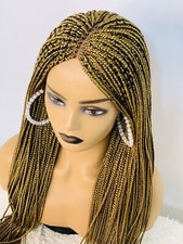 Handmade Knotless Box Braids Wig 28 Lace Closure Ready To Wear