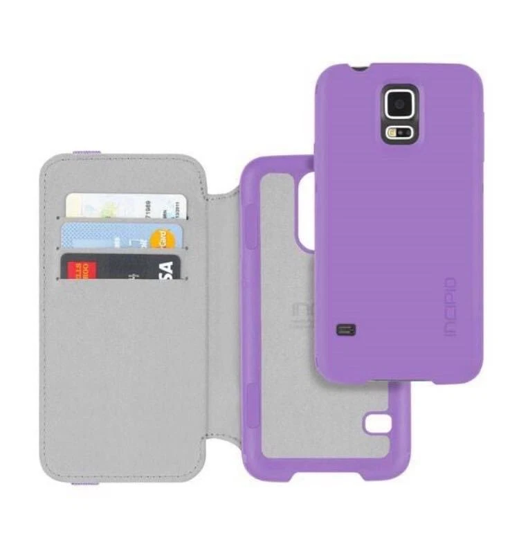 New Incipio Watson Wallet Case for Galaxy S5 - Purple + Tech21 Screen Protector  - Image 4 of 4