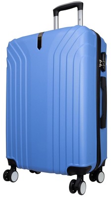 Leichter Hartschalen Reise Koffer Trolley vier 360° Rollen Palma24 Blau Gr. L