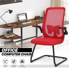 Red High Back Sled Base Conference PC Computer Chair Office Reception Guest Seat
