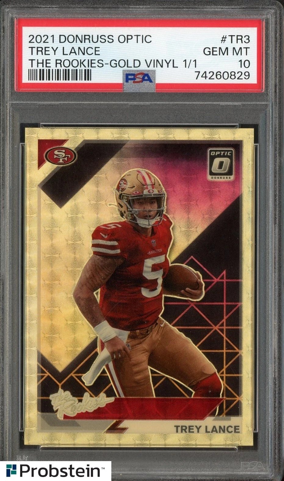 Trey Lance Panini Donruss Optic the Rookies #TR3 Gold Vinyl 1/1
